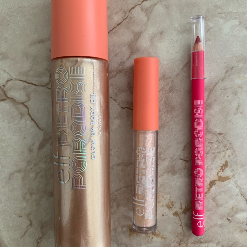 E.l.f “Retro Paradise” Glow oil & Lip Combo